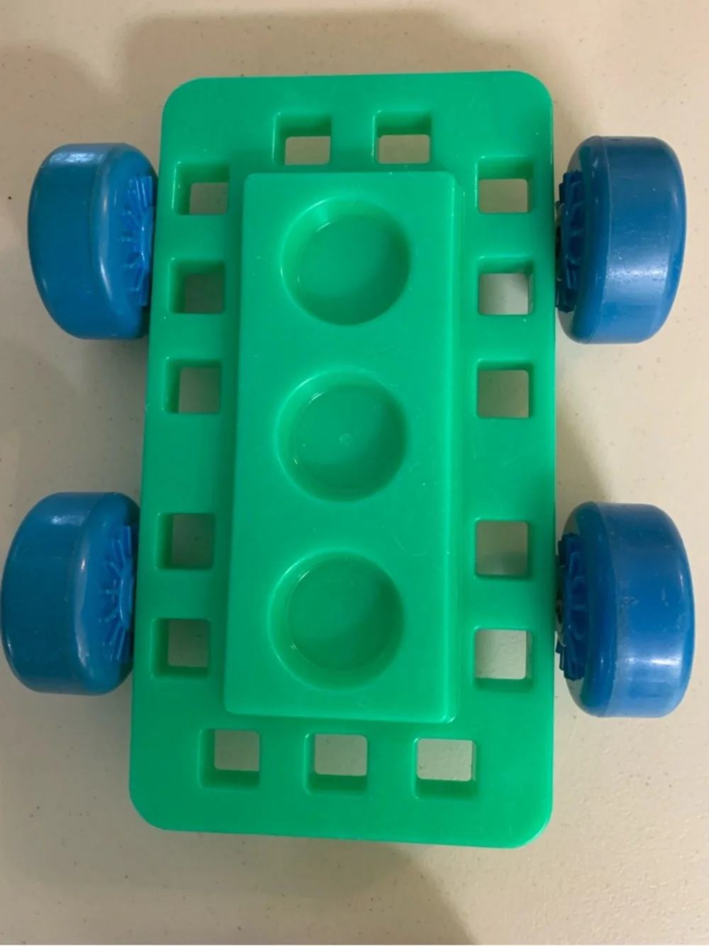 Vintage Little Tikes Waffle Blocks Chassis Car and 3 Toddle Tots Play Figures